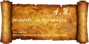 Andaházy Mirabella névjegykártya
